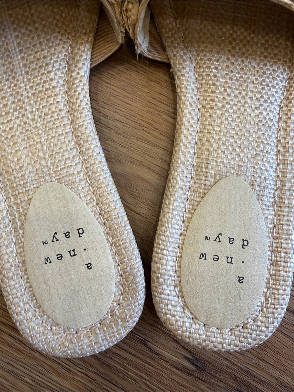 a new day Woven Raffia Slide Sandals in Natural Tan - Picture 2 of 3